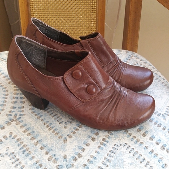 Bare Traps Tyley Leather Scrunchy Heel Booties 9M Brown - Picture 2 of 16